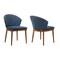 Armen Living Juno Blue Fabric and Walnut Wood Dining Side Chairs, PK2 LCJNSIWABLU - alternate 1